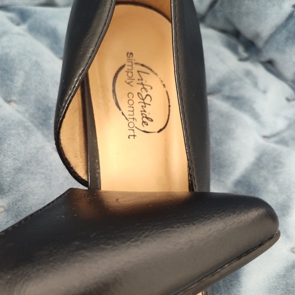 LifeStride Marissa Kitten Heels Simply Comfort Pointed Toe Faux Leather Black 10 - Picture 4 of 6